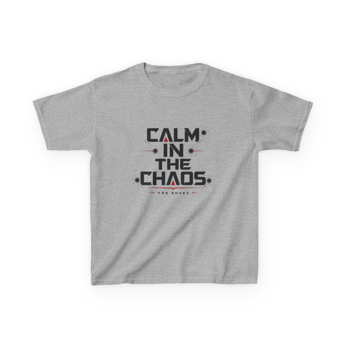 FPS Shaka "Calm In The Chaos" Unisex Kids Tee - alternate angle 2, merchandise